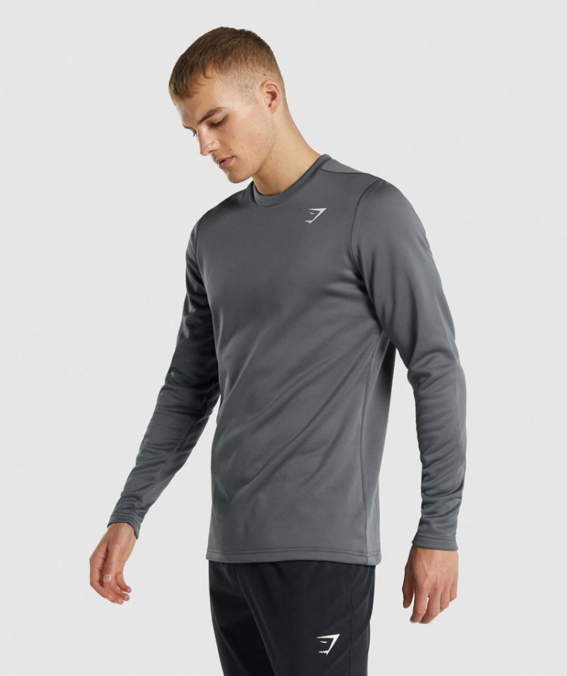 Bluzy Gymshark Arrival Crew Męskie Ciemny Szare | PL 356IRU